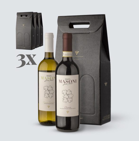 3x Chianti DOCG 2019 + Bianco Toscana IGT + 3 Confezioni Regalo - Masoni (€ 16,60 a Regalo)
