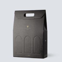 Confezione in kraft nero da 3 bottiglie – Enoteca di Vinci e Montalcino