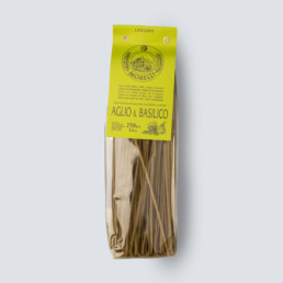 Linguine aglio e basilico con germe di grano (4x250gr) – Pastificio Morelli