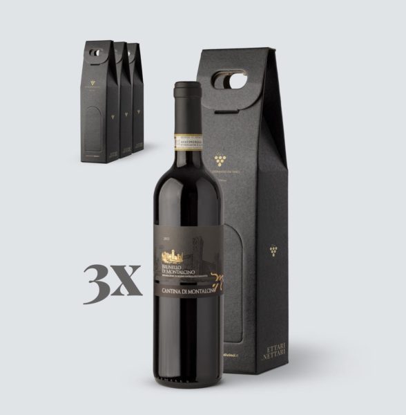 3x Brunello di Montalcino DOCG 2012 Confezione Regalo - Cantina di Montalcino (€ 32 a regalo)