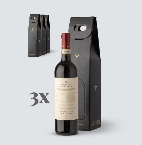 3x Brunello di Montalcino DOCG 2014 Confezione Regalo - Cantina di Montalcino (€ 28 a regalo)